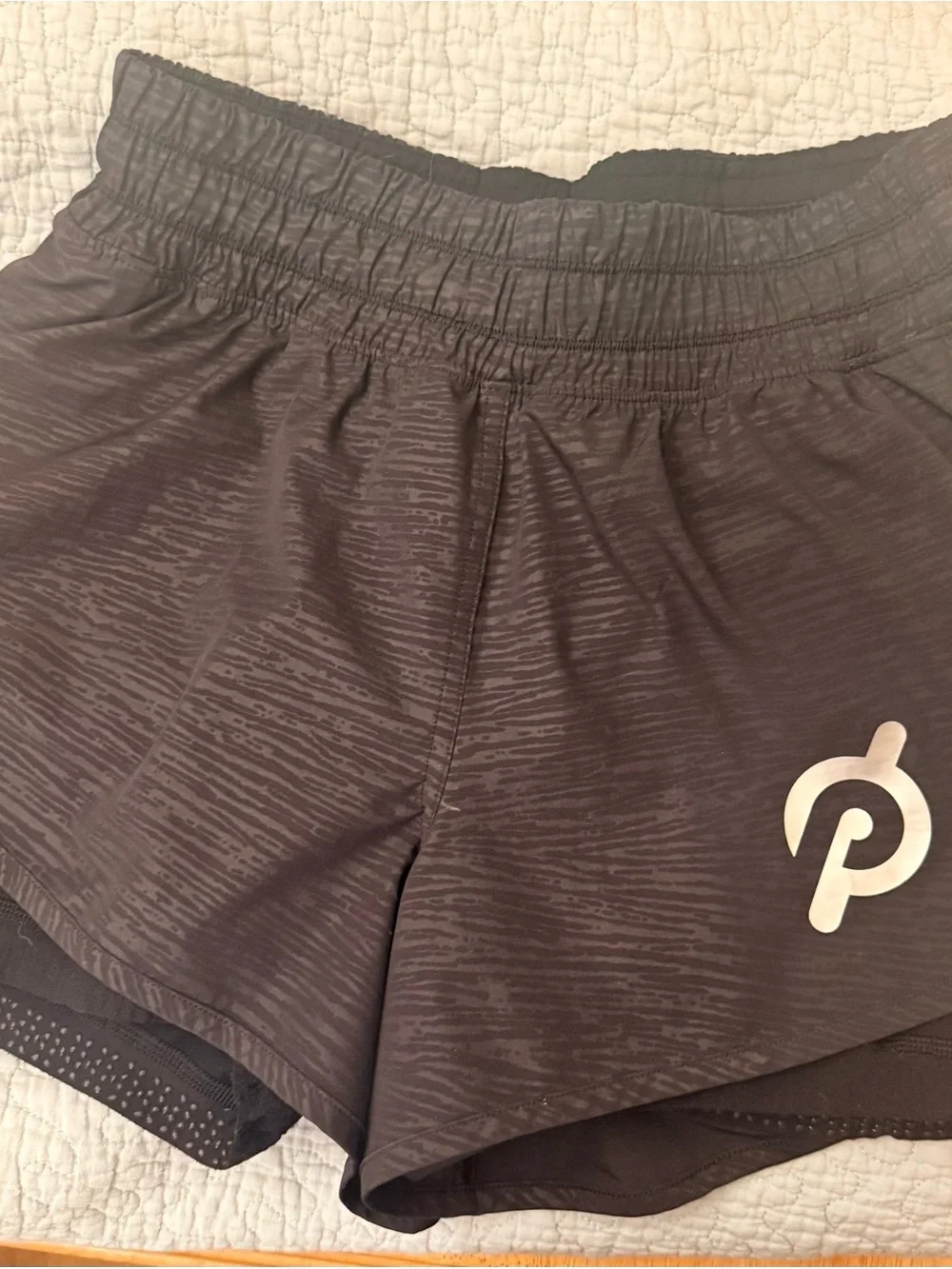 lululemon athletica Black Layered Athletic Shorts with Logo